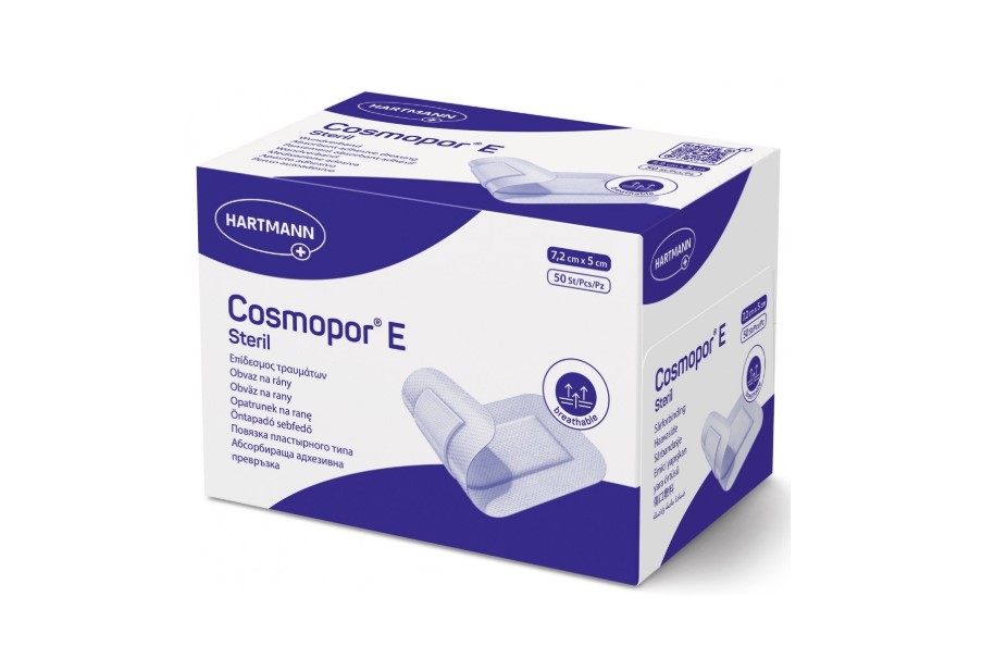 Пов'язка з поглинаючою прокладкою COSMOPOR E 7,2* 5см 50шт