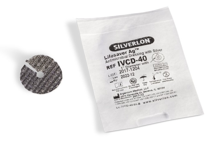 Silverlon Lifesaver IVCD-40 діаметром 2,5 см з отвором 4,0 мм 1 шт. пов'язка для центрального проколу