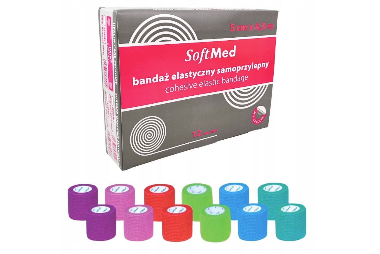 Когезивний бинт 5 см * 4,5 м, набір з 12 шт. SOLID II