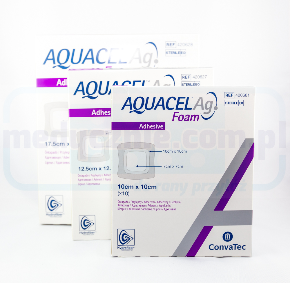 Aquacel Foam Ag Adhesive 10*10см багатошарова пінопластова пов'язка 1шт - Зображення 2