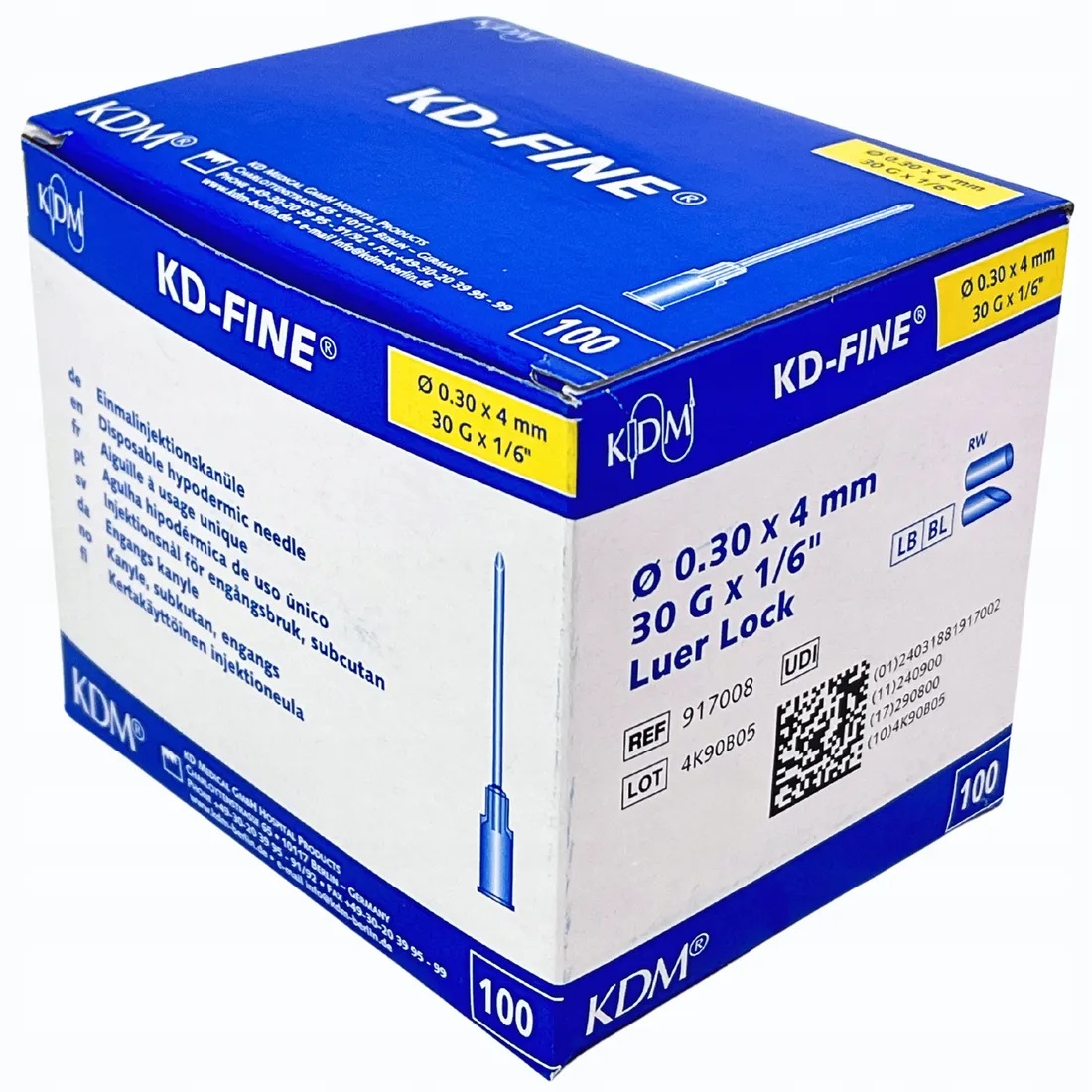 Голки д.у. 0.30*4 100шт KD-FINE для МЕЗОТЕРАПІЇ